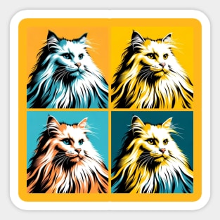 Domestic Long Hair Pop Art - Cat Lovers Sticker